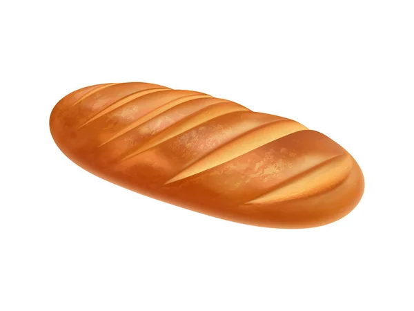 Bread Loaf Realistic Composition — ストックベクタ