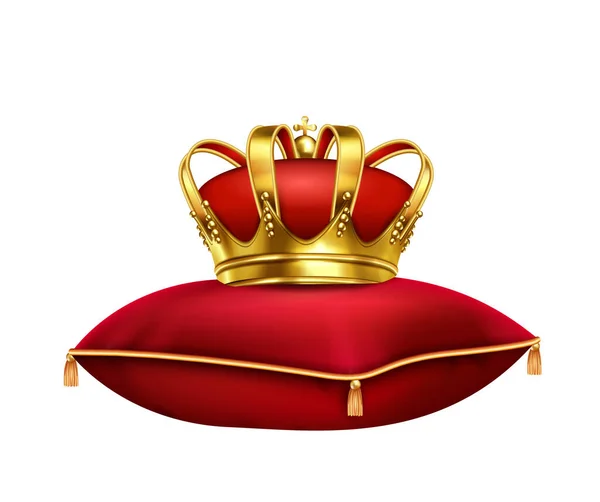 Crown On Pillow Composition — Stock Vector