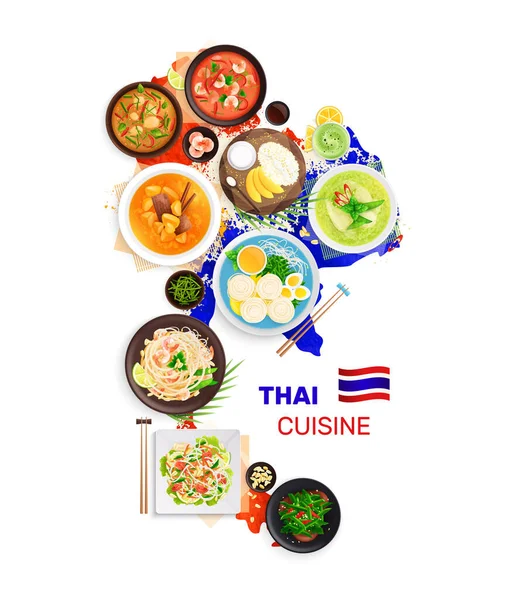Mapa kuchni tajskiej Skład — Wektor stockowy