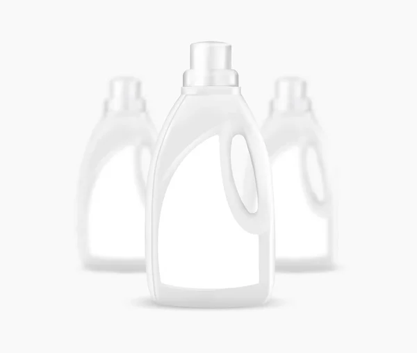 Waschmittelflaschen Attrappe Realistische Komposition Mit Unscharfen Und Klaren Objekten Auf — Stockvektor