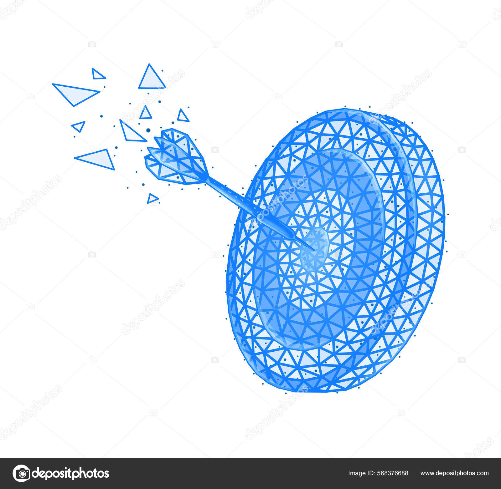 Polygonal Wireframe Business Strategy Composition Isolated Object ...