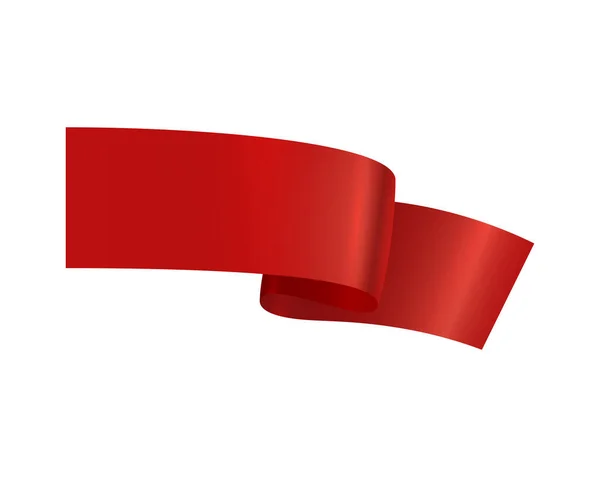 Red Ribbon Realistische samenstelling — Stockvector