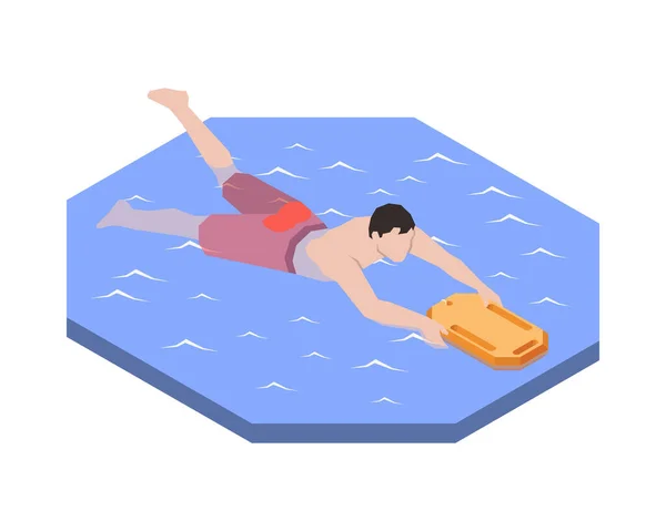Pool Floating Man Composition — Wektor stockowy