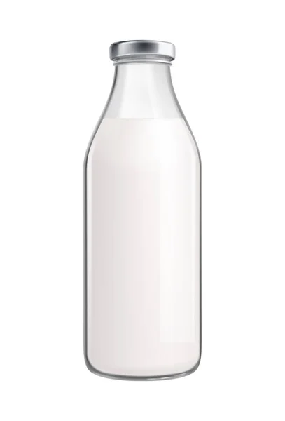 Coconut Milk Bottle Composition — Vetor de Stock