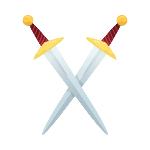 Crossed Swords Medieval Composition — Stock Vector