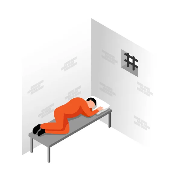 Composizione cella carcere sonno — Vettoriale Stock