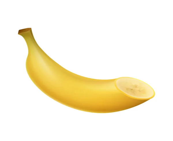 Half Banana Fruit Composition — Stok Vektör