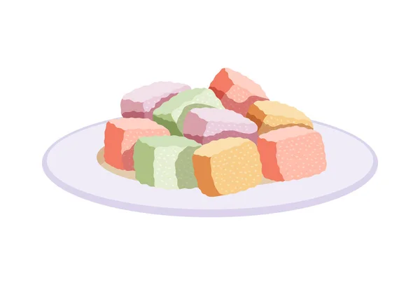 Turkish Delight Sweets Composition — Stock vektor