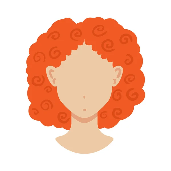 Curly Orange Haircut Composition — Stock Vector