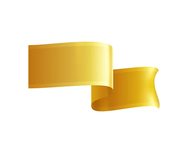 Golden Realistic Ribbon összetétel — Stock Vector