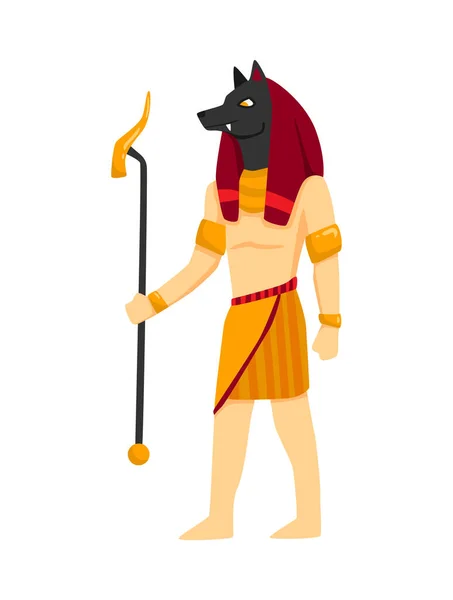 God Anubis Egypt Composition — Vector de stock