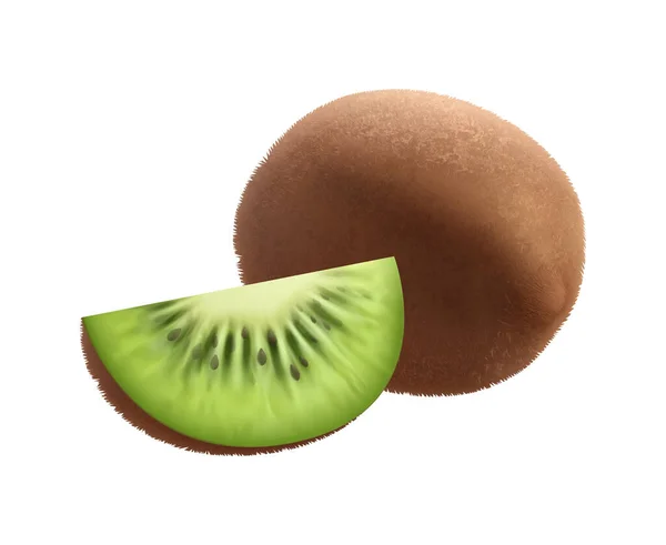 Exotic Fruit Kiwi Composition — Image vectorielle