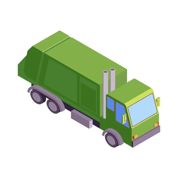 Garbage Recycling Truck Composition — Stock Vector