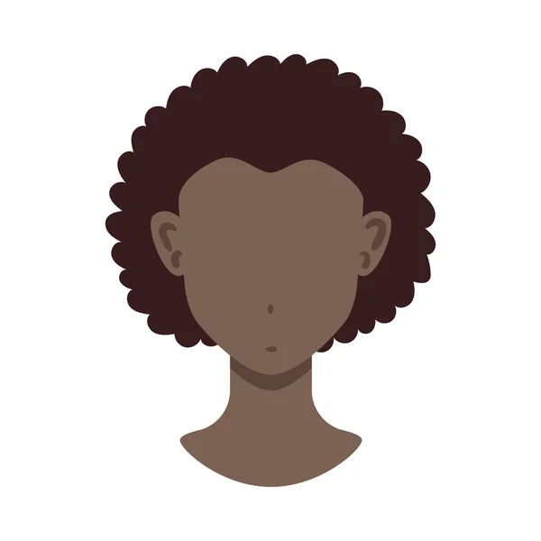 Black Head Hairstyle Composition — Image vectorielle
