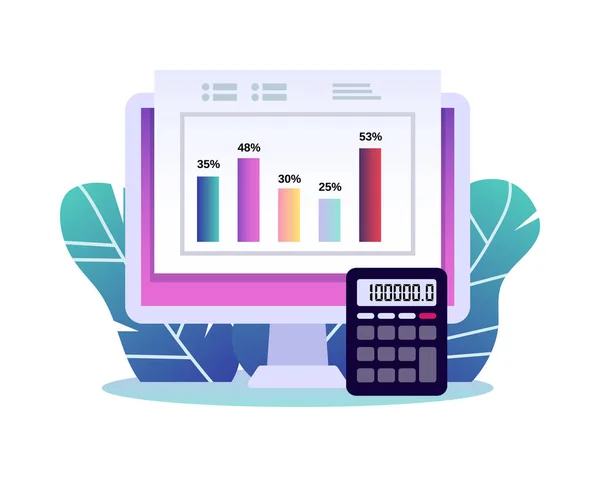 Financial Chart Calculations Composition — Stock Vector