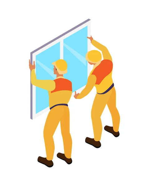 Installing Window Repair Composition — 图库矢量图片