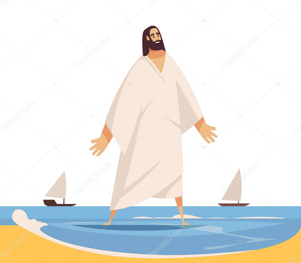 Jesus On Water Composition