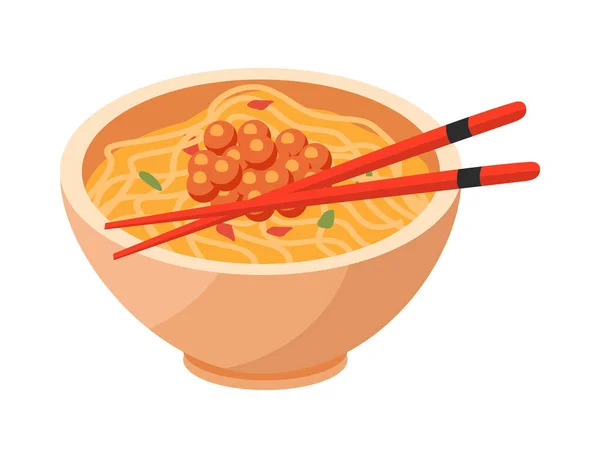 Japan Noodles Dish Composition — Stockvektor