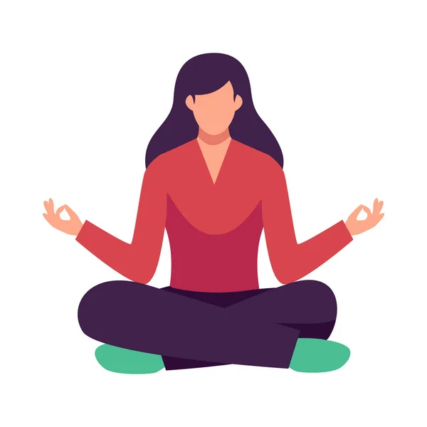 Yoga Zen Mujer Composición — Vector de stock