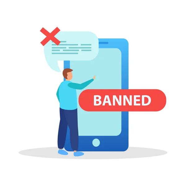 Banned In Chat Composition — Stock Vector