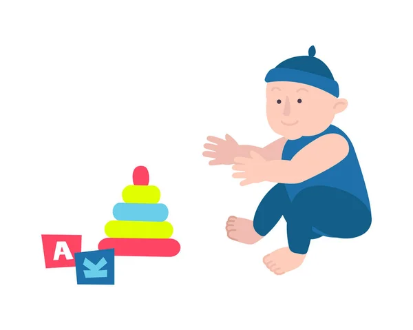 Stacking Toy Baby Composition — Vetor de Stock