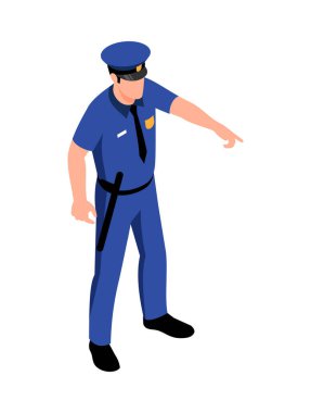 Cezaevi Gardiyanı Isometric Kompozisyon