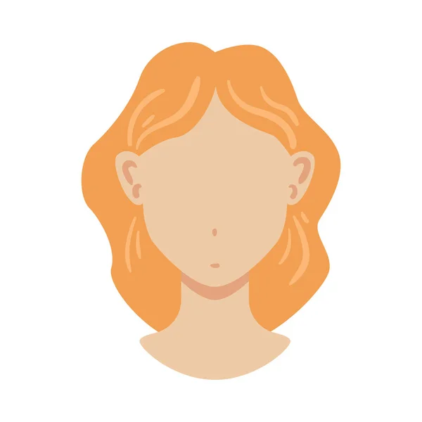 Orange Femme Composition de la coupe de cheveux — Image vectorielle