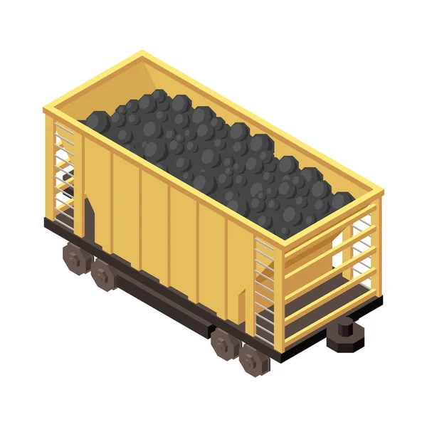 Composição de carro ferroviário de mineração — Vetor de Stock