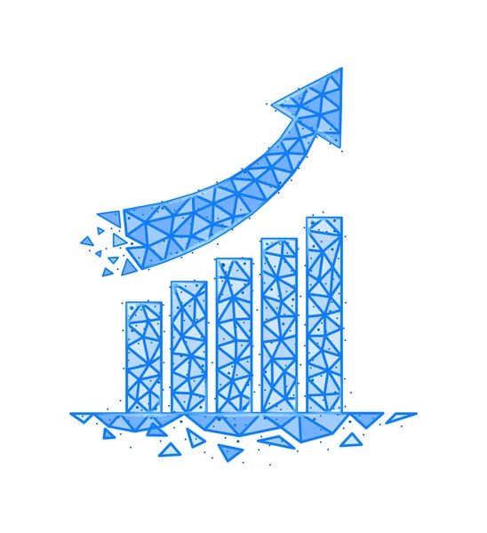 Composição de gráfico de barras poligonais — Vetor de Stock