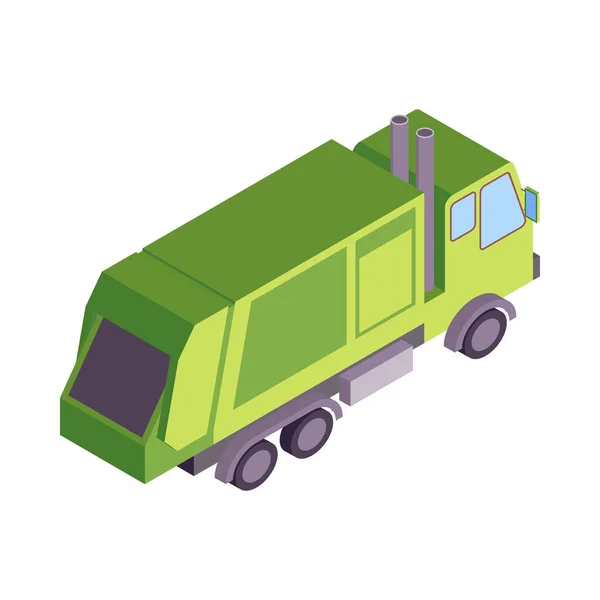 Sanitation Truck Isometric Composition — Vetor de Stock