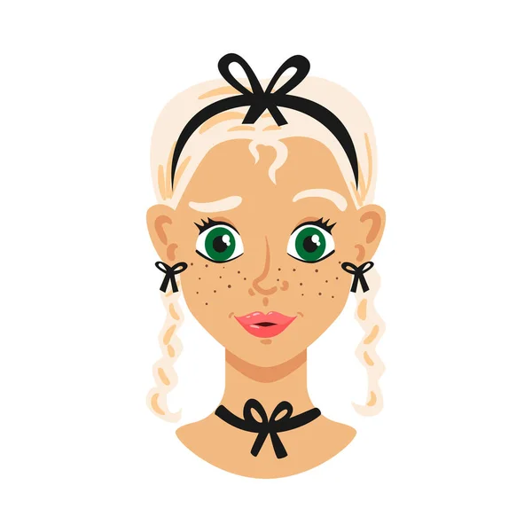 Doll Face Creator Zusammensetzung — Stockvektor