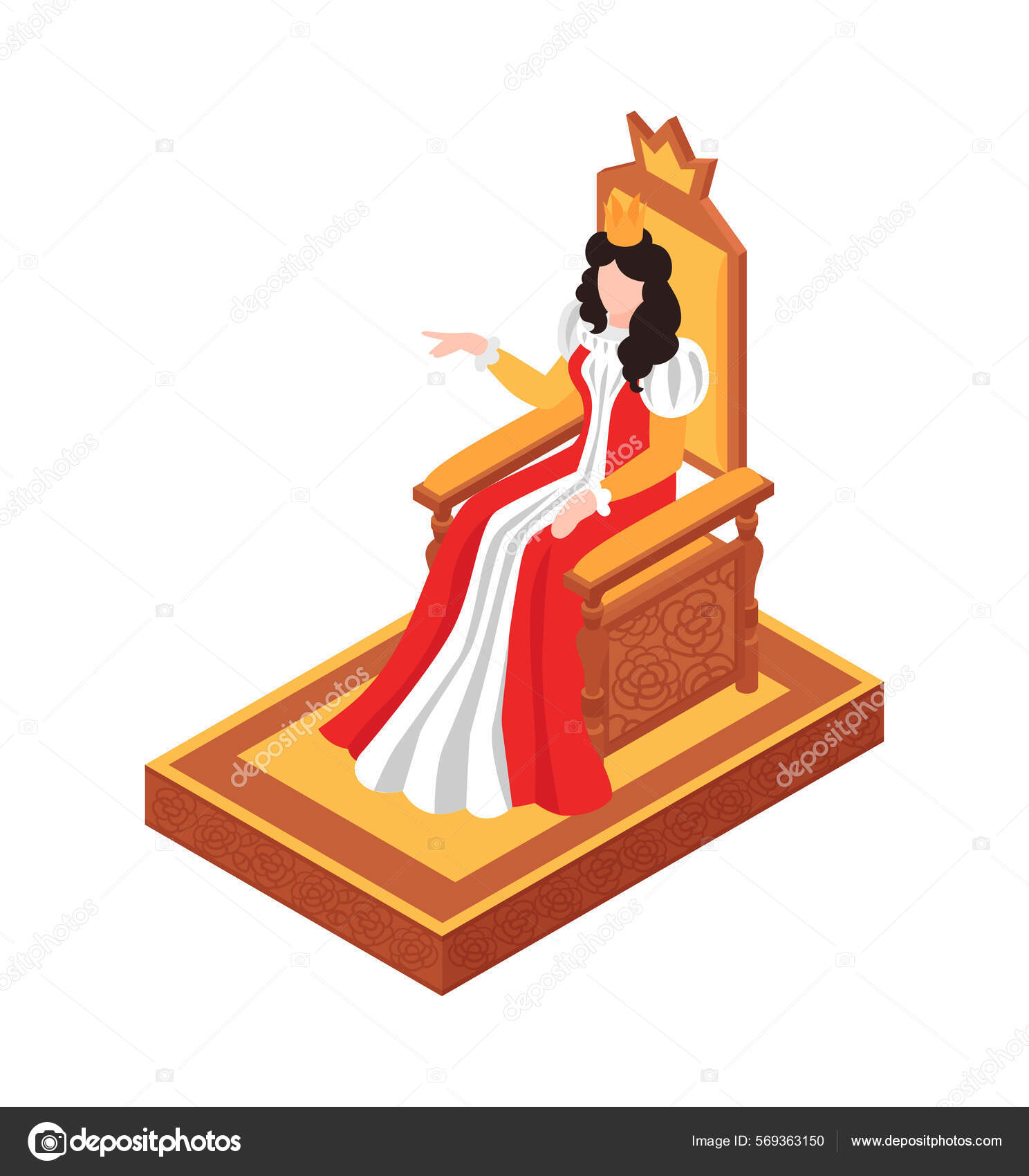 Queen On Throne Composition Stock Vector by ©macrovector 569363150
