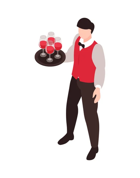 Официант с напитками — стоковый вектор