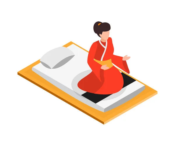 Japon Composition geisha isométrique — Image vectorielle