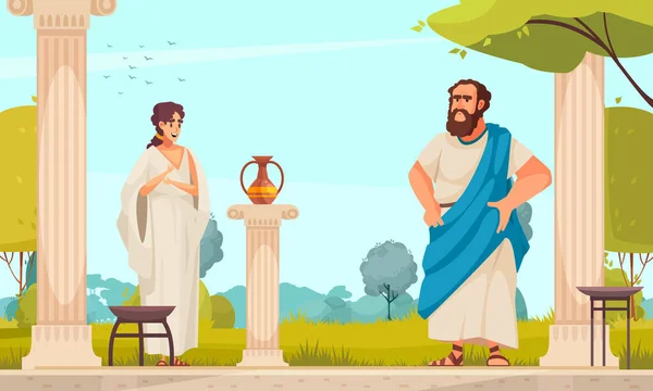 Sokrates v Athénské zahradě — Stockový vektor