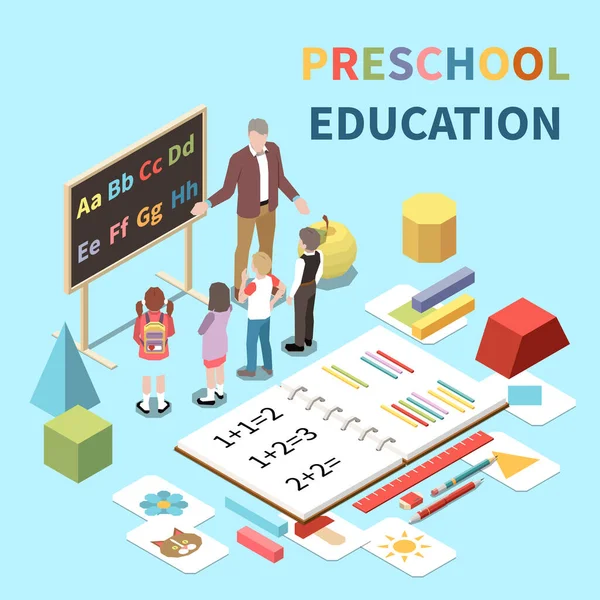 Educação pré-escolar Composição —  Vetores de Stock