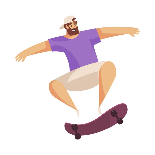 Gördeszka Guy Jump Összetétel — Stock Vector