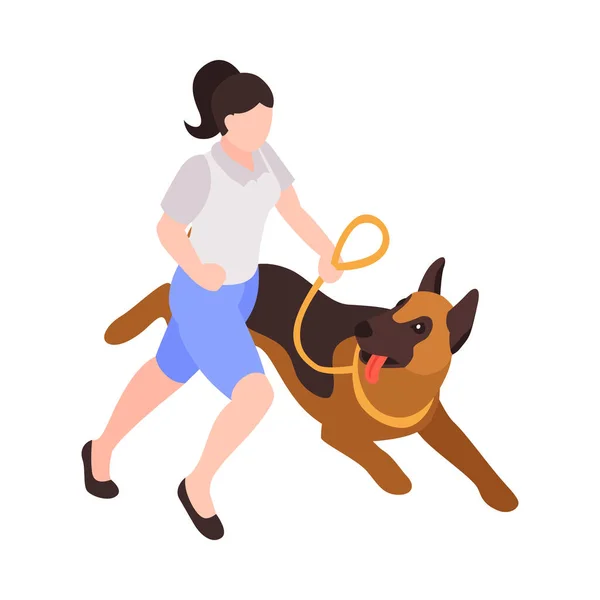 Correndo com composição de cão — Vetor de Stock