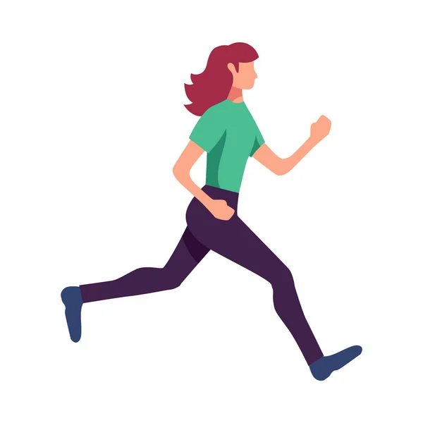 Mujer corriendo Composición Deportiva — Archivo Imágenes Vectoriales