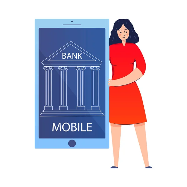 Bank In Smartphone Samenstelling — Stockvector