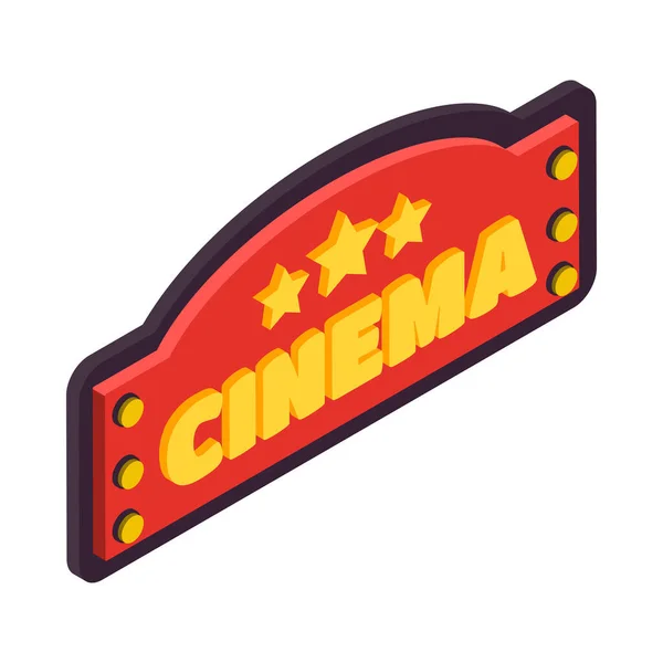 Cinema Composição Vintage Signboard — Vetor de Stock