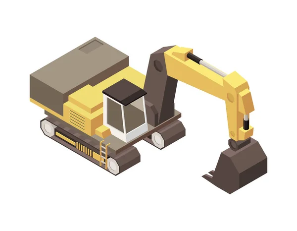 Excavator Isometric Mining Composition — Stock Vector