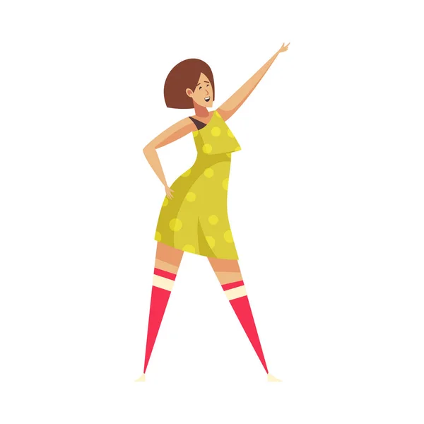 Femme danseuse disco composition — Image vectorielle