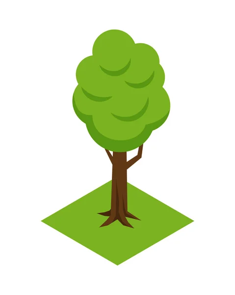 Tree City Izometrikus összetétel — Stock Vector