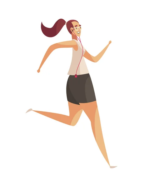 Young Woman Jogging Composition — Stock Vector