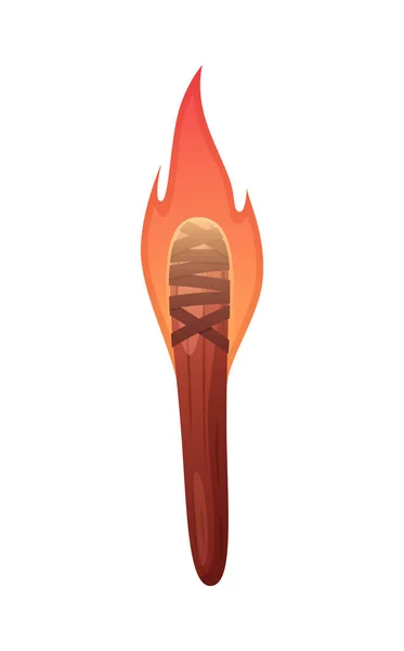 Burning Torch Prehistoric Composition — Stock Vector