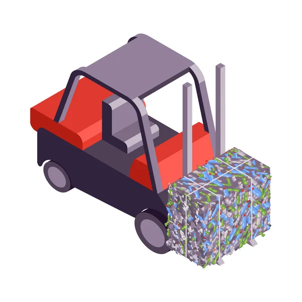 Composizione carrello elevatore compressore spazzatura — Vettoriale Stock