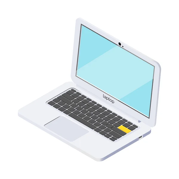 Portable Laptop Isometric Composition — Stock Vector