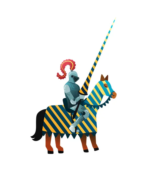 Knight On Horse Composition — Stock Vector
