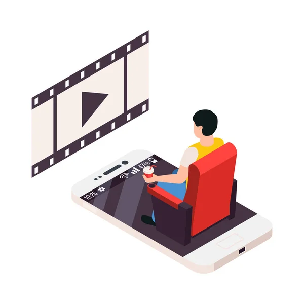 Složení sledování filmů Smartphone — Stockový vektor